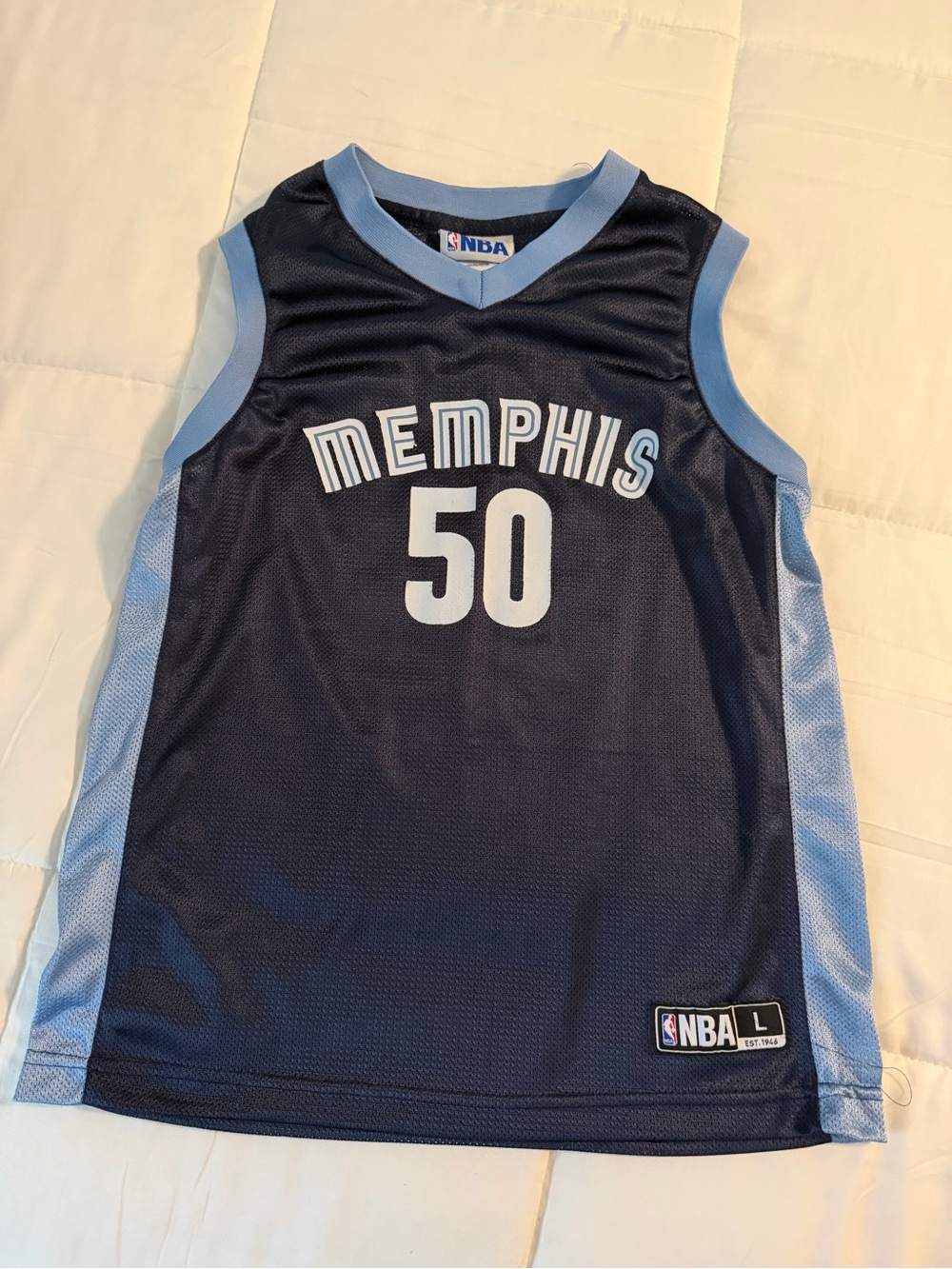 NBA Memphis Kids Navy & Light Blue #50 Basketball Jersey